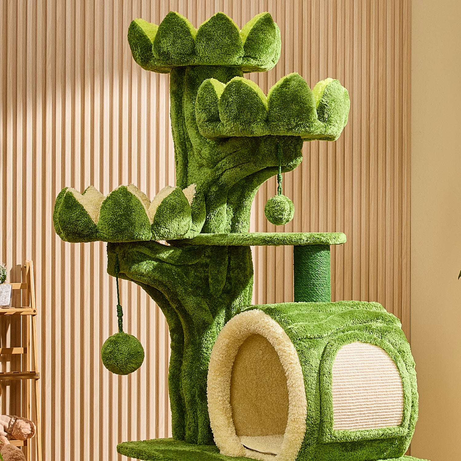 80.3"  Green Luxury Cat Tree 