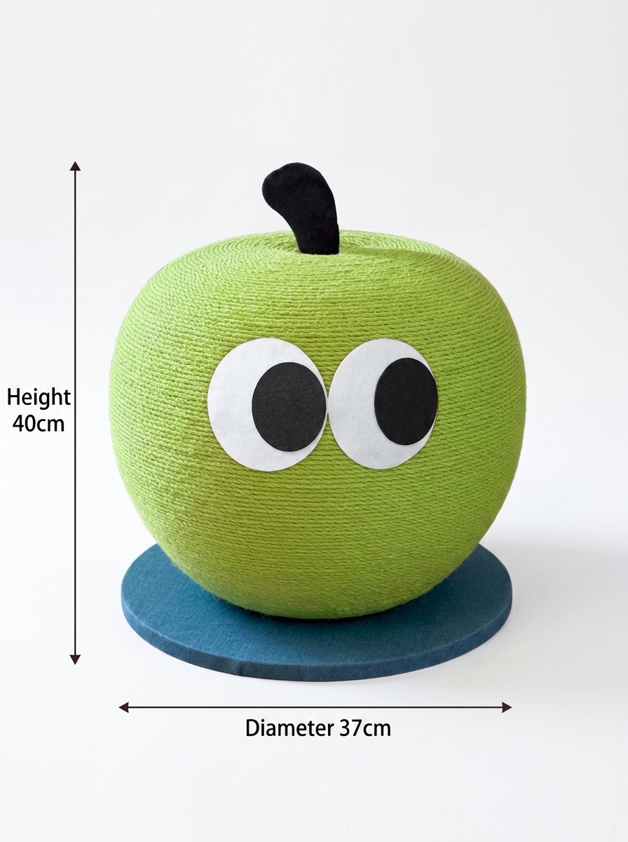 Cute Green Apple Sisal Cat Scratching Post & Toy