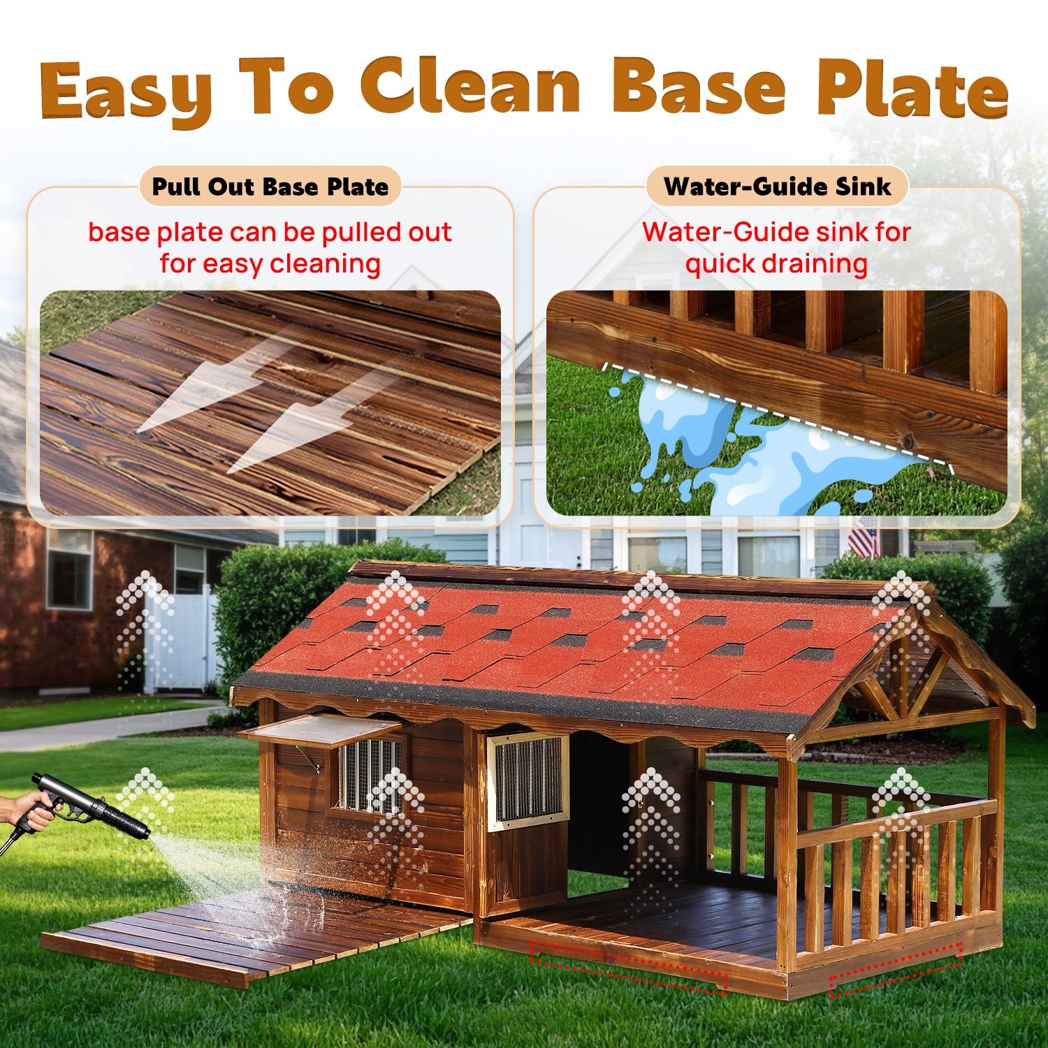 Pine Dog House & Playpen Carbonized Pine Wood