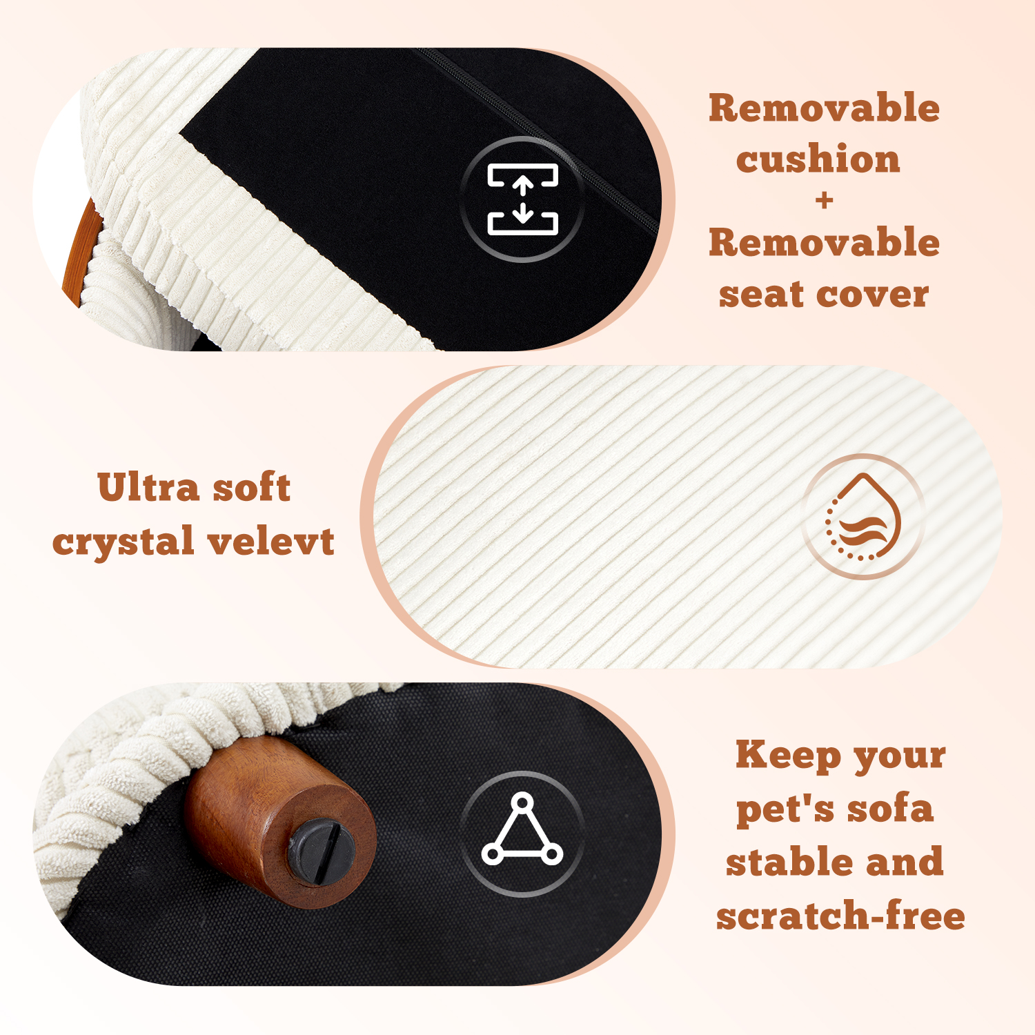 Luxury Solid Wood Dog Bed With Bent Wood Back