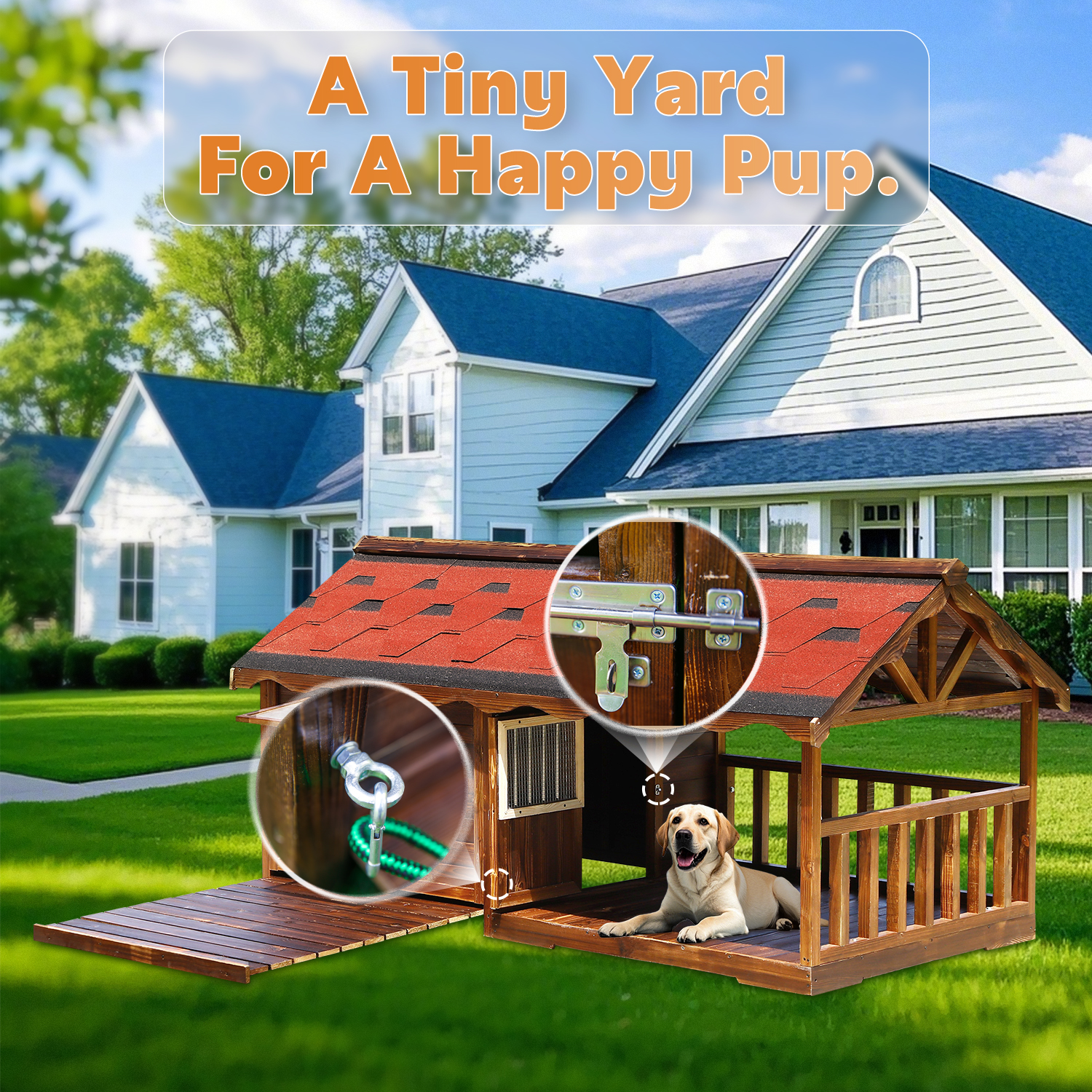 Pine Dog House & Playpen Carbonized Pine Wood