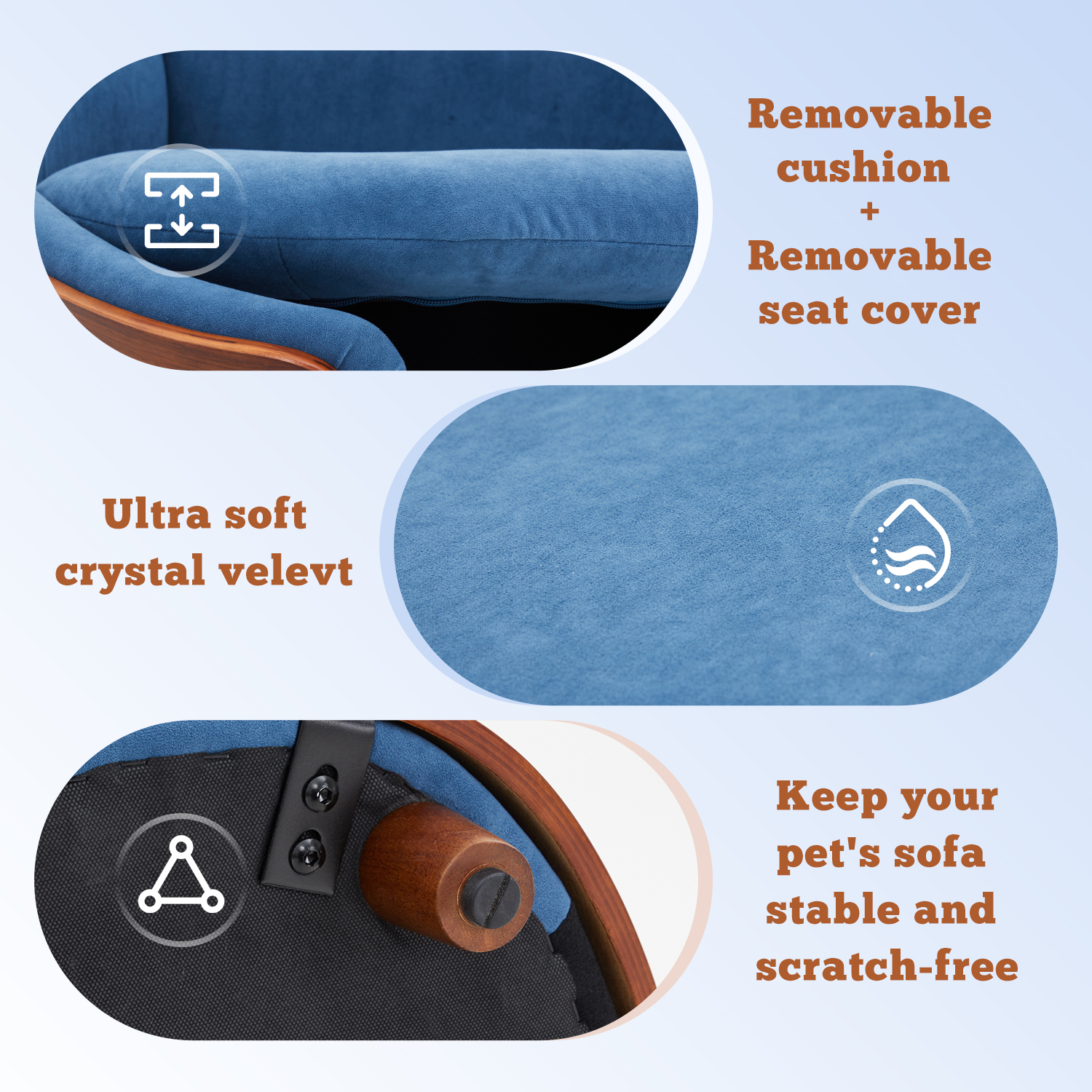 Luxury Solid Wood Dog Bed With Legs And Bent Wood Back