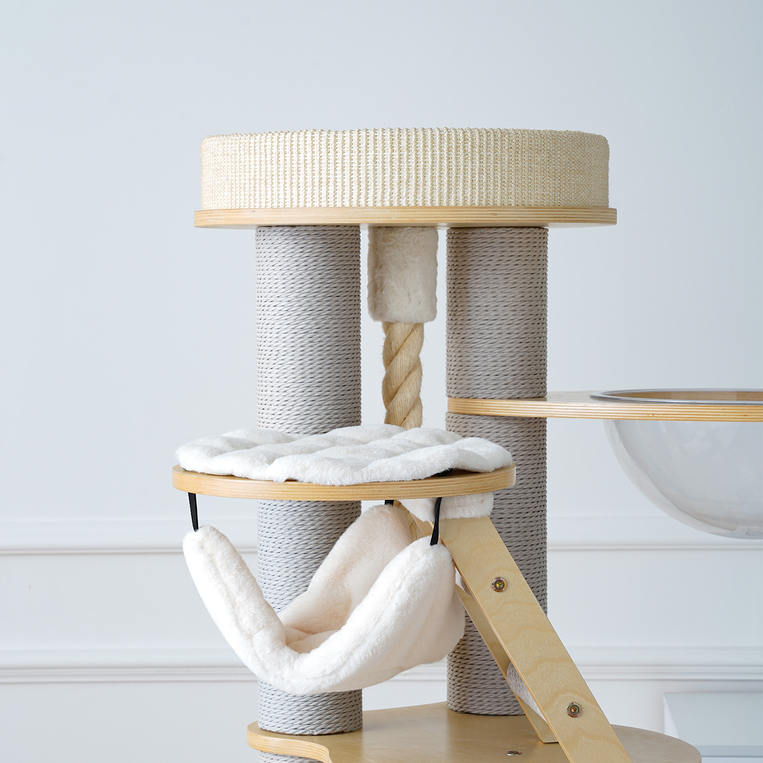 63'' H Large Solid Wood Cat Tree