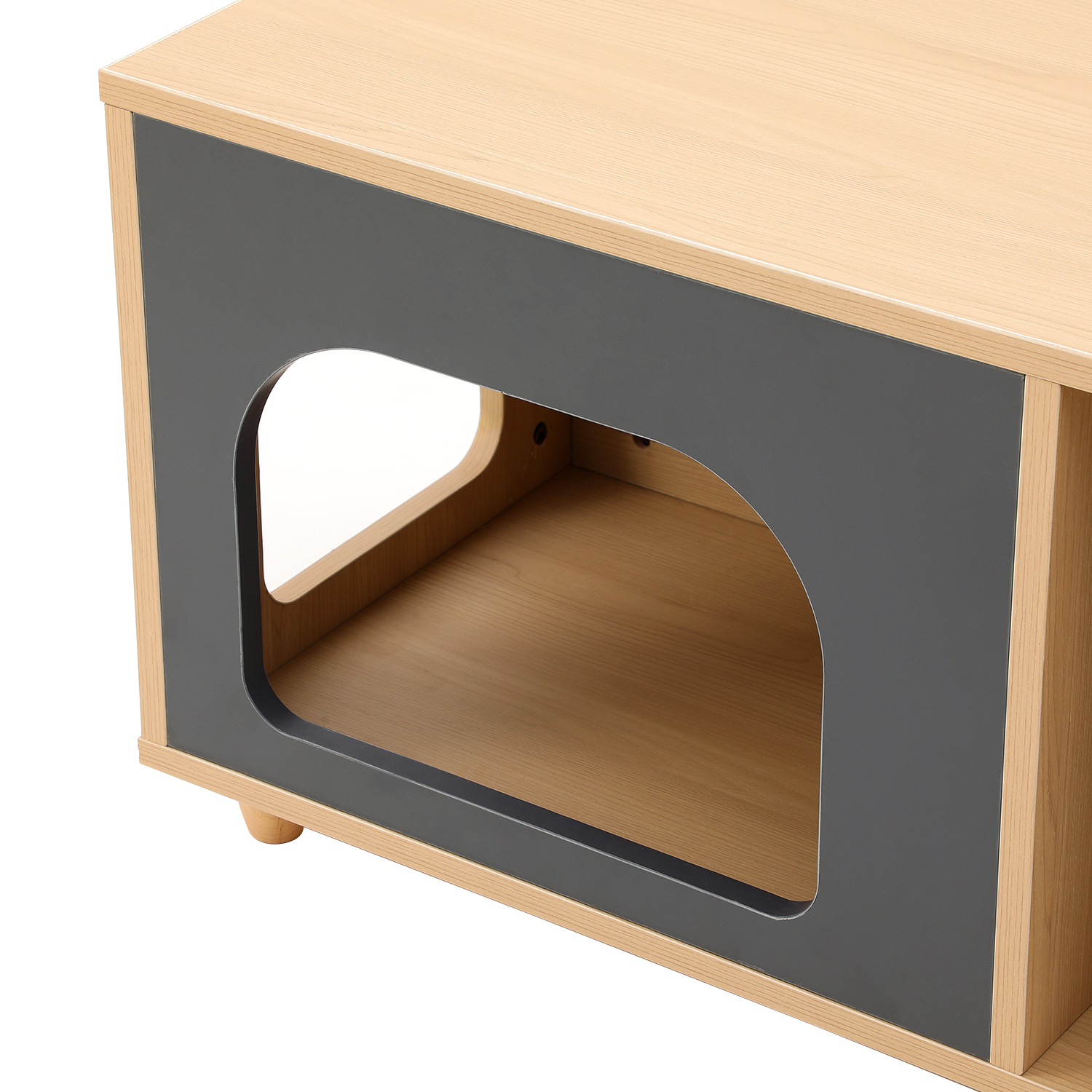 4 Legs Contrasting Color Pet-Friendly Coffee Table with Storage