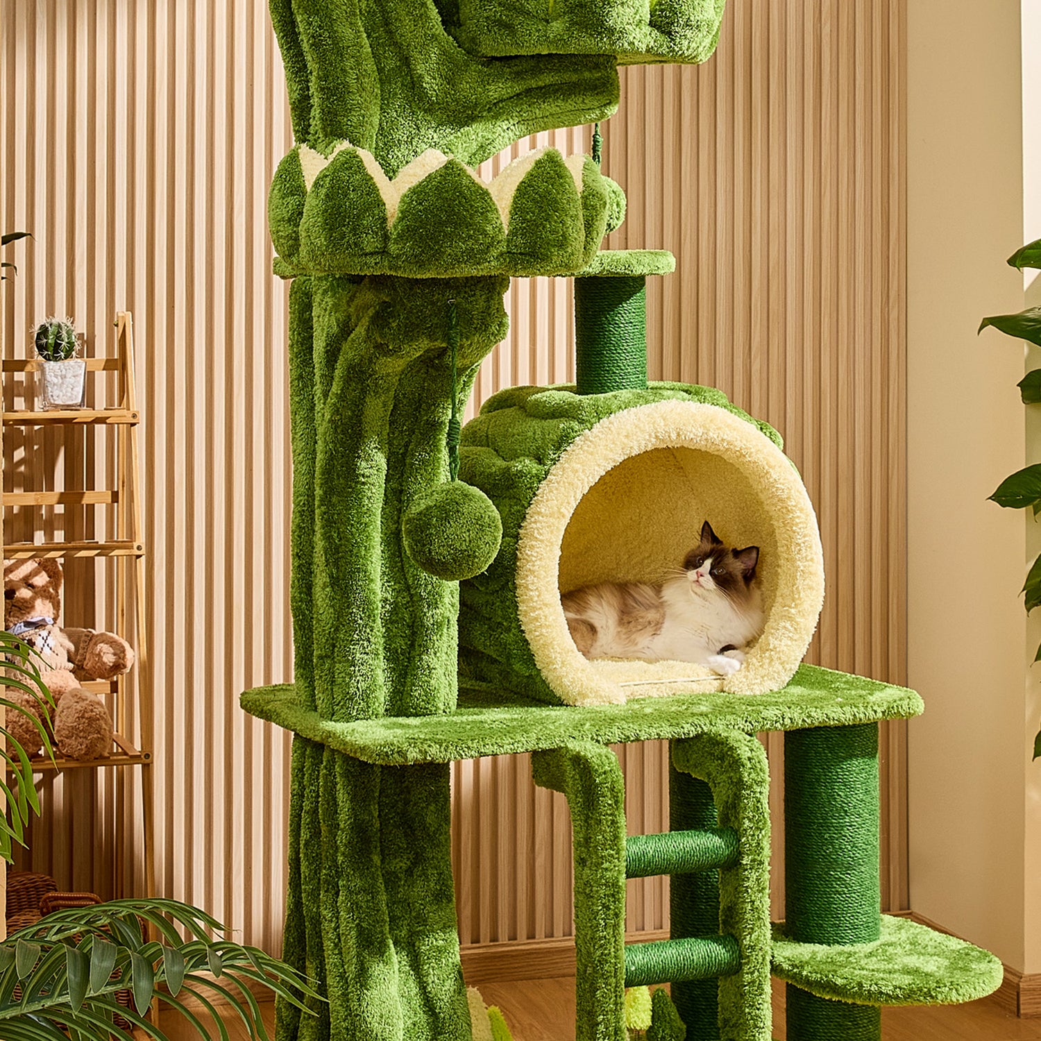 80.3"  Green Luxury Cat Tree 