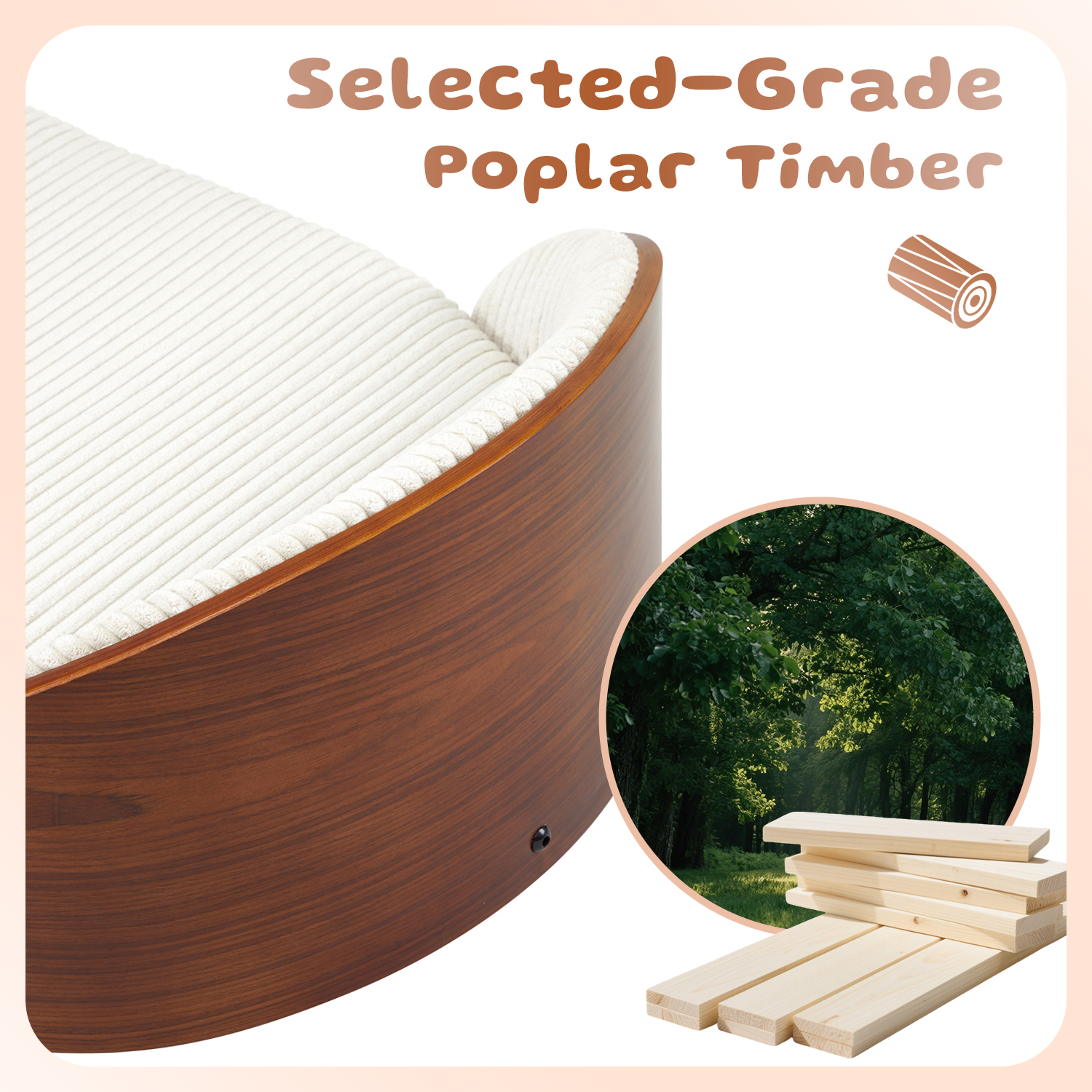 Luxury Solid Wood Dog Bed With Legs