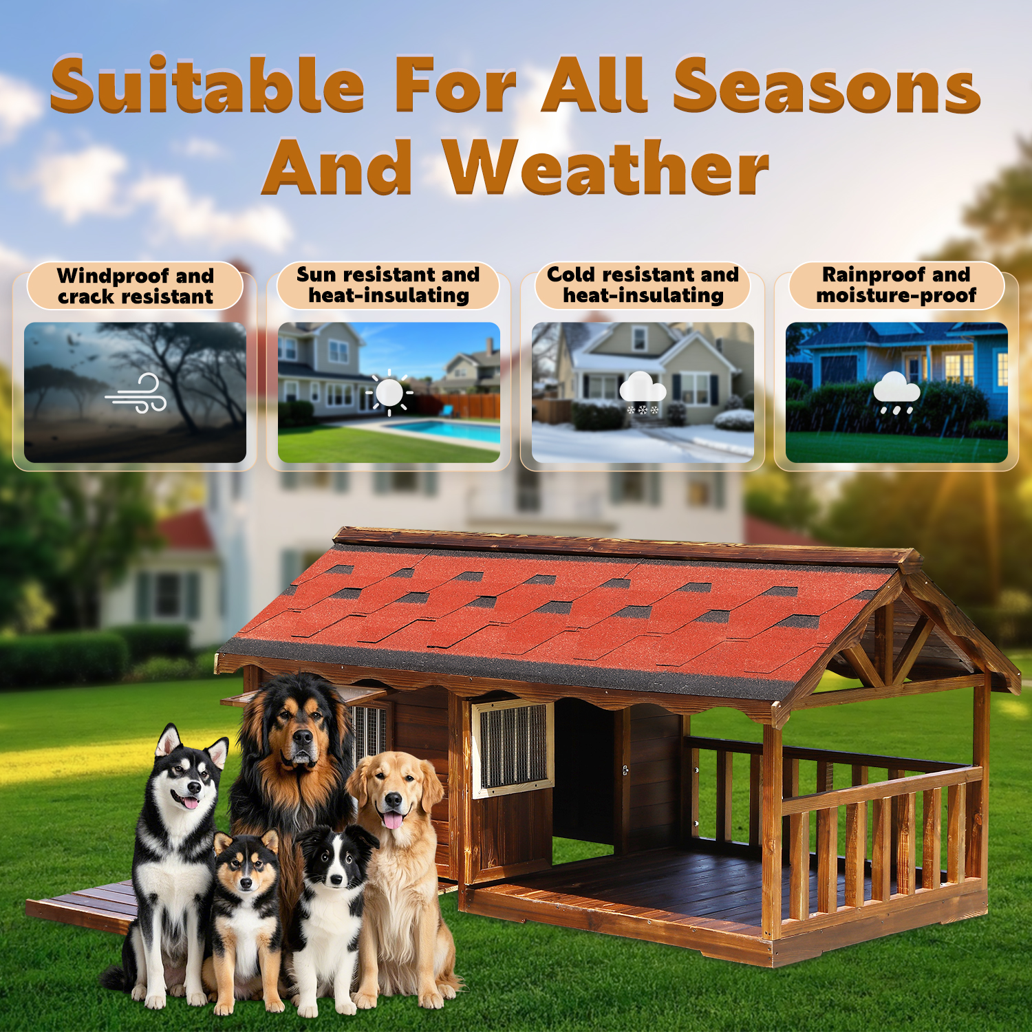 Pine Dog House & Playpen Carbonized Pine Wood