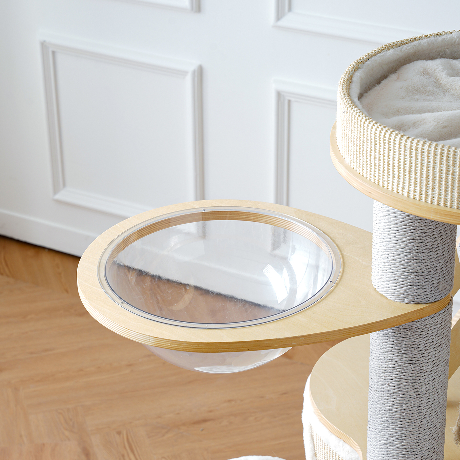 63'' H Large Solid Wood Cat Tree