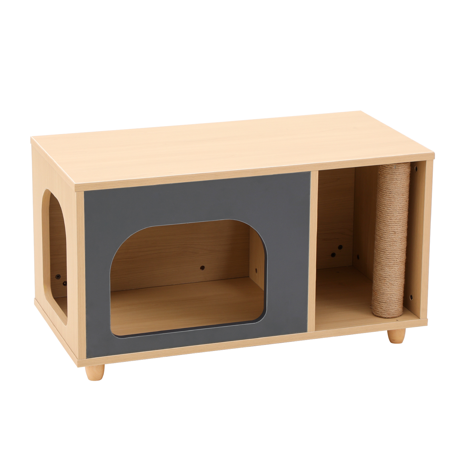4 Legs Contrasting Color Pet-Friendly Coffee Table with Storage