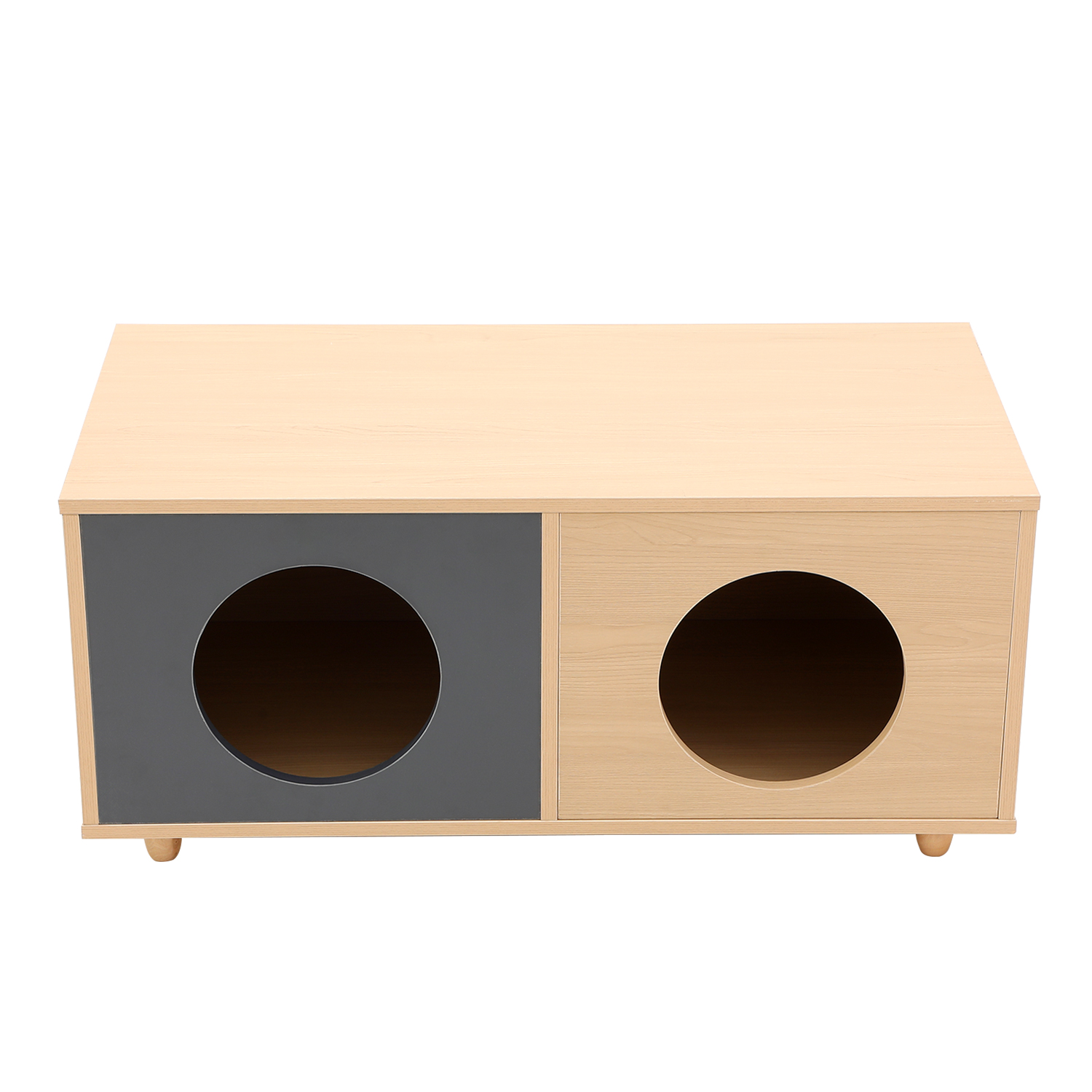 4 Legs Contrasting Color Pet-Friendly Coffee Table with Storage