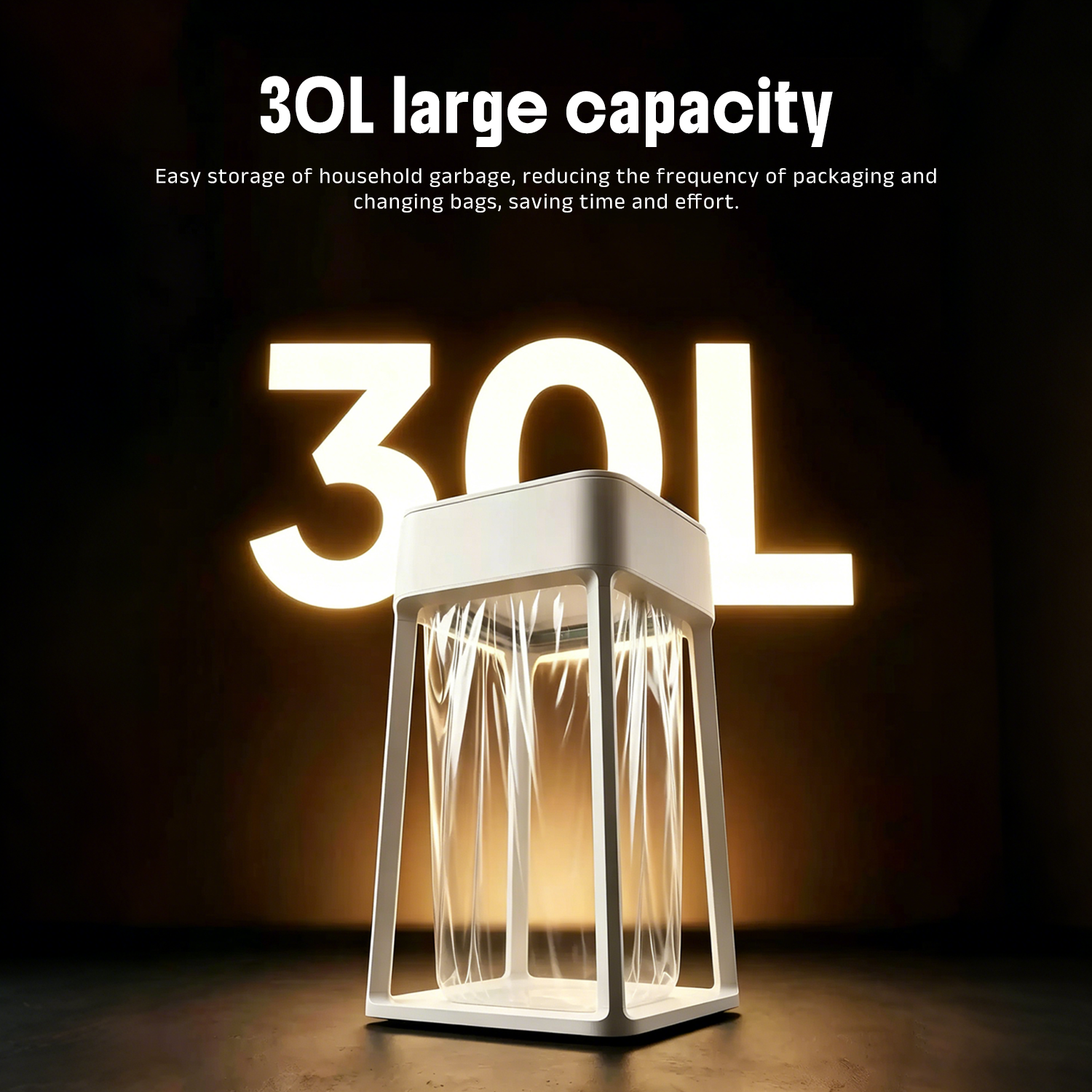 [Copy]Self-Sealing & Self-Changing Automatic Trash Can, 5.3 Gallon (20L) Smart Trash Can Motion Sensor, Touchless Garbage Can with Lid for Kitchen, Bathroom, Bedroom, Office, Odor-Sealing Design