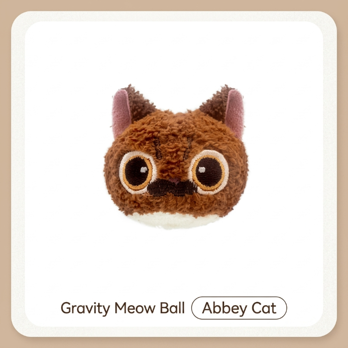Interactive Meow Ball Cat Toy – Talking Cat Head Ball, Bite-Resistant Self-Play Toy with Sound for Cats