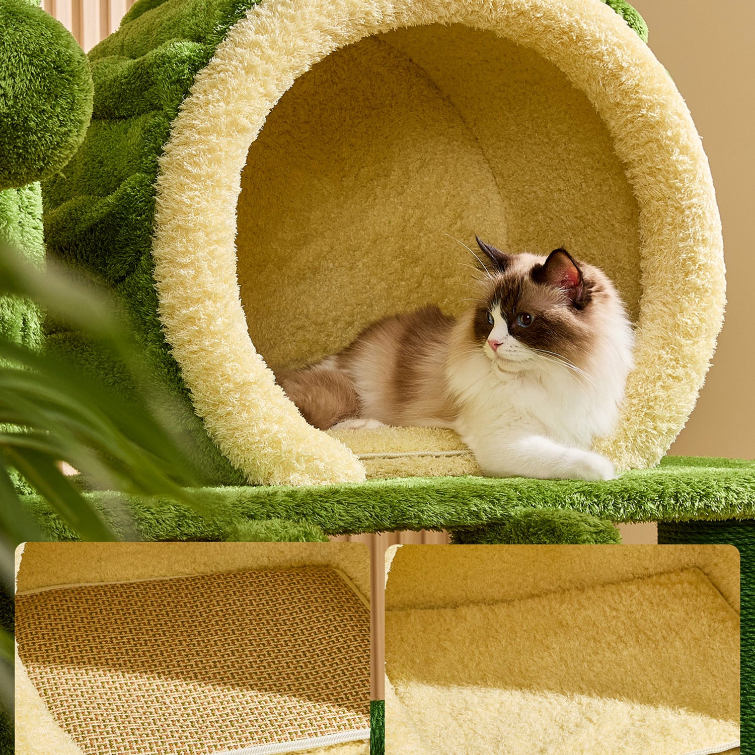 80.3"  Green Luxury Cat Tree 