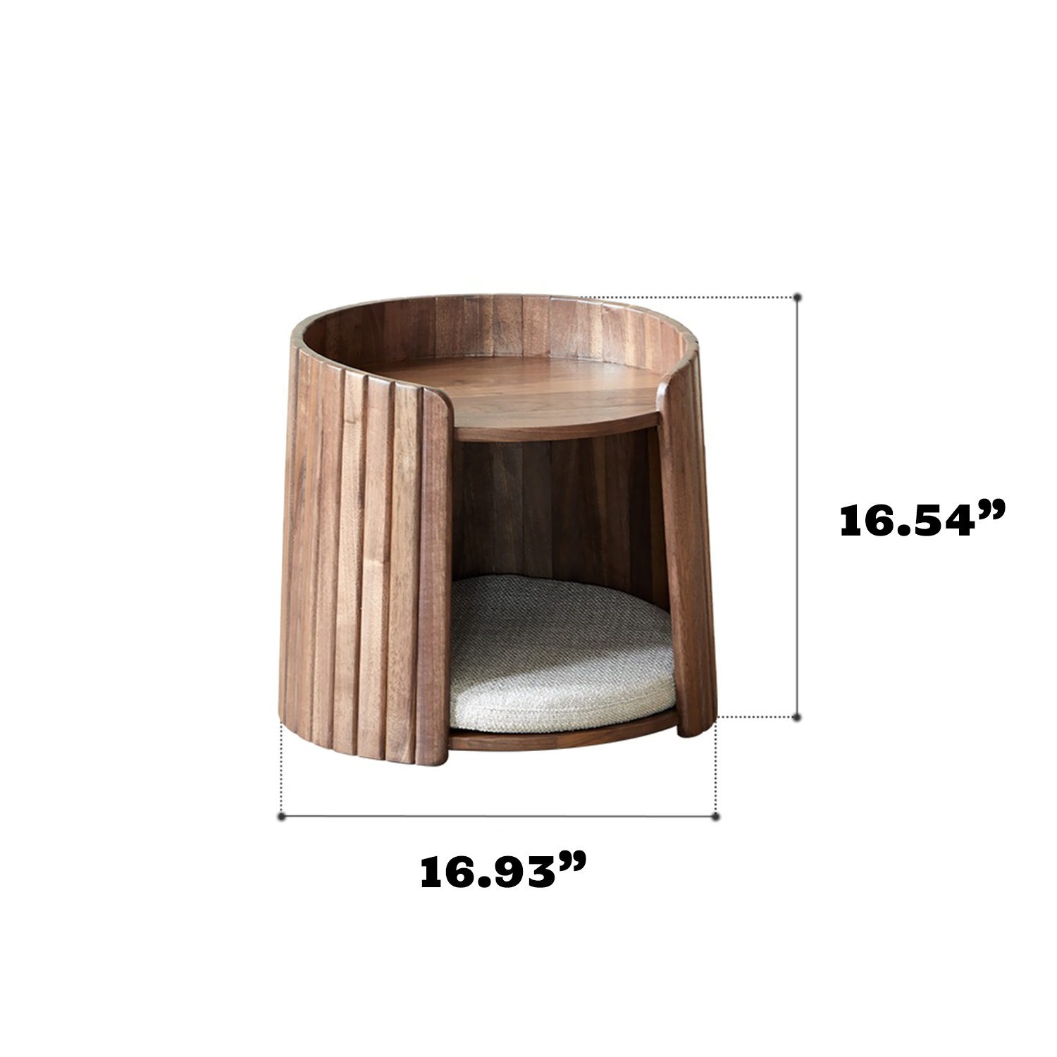 North American Black Walnut Cat Bed Side Table