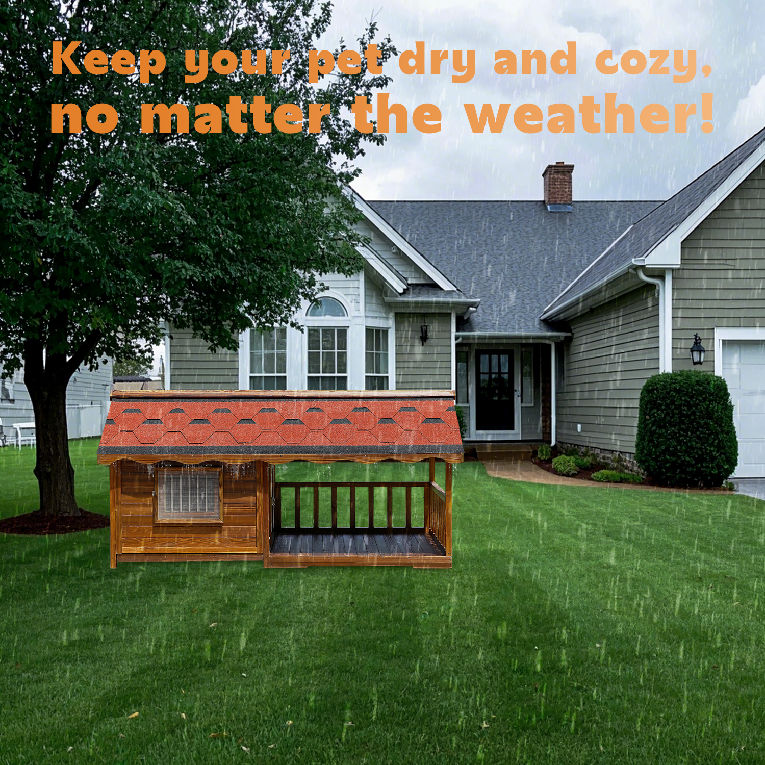 Pine Dog House & Playpen Carbonized Pine Wood