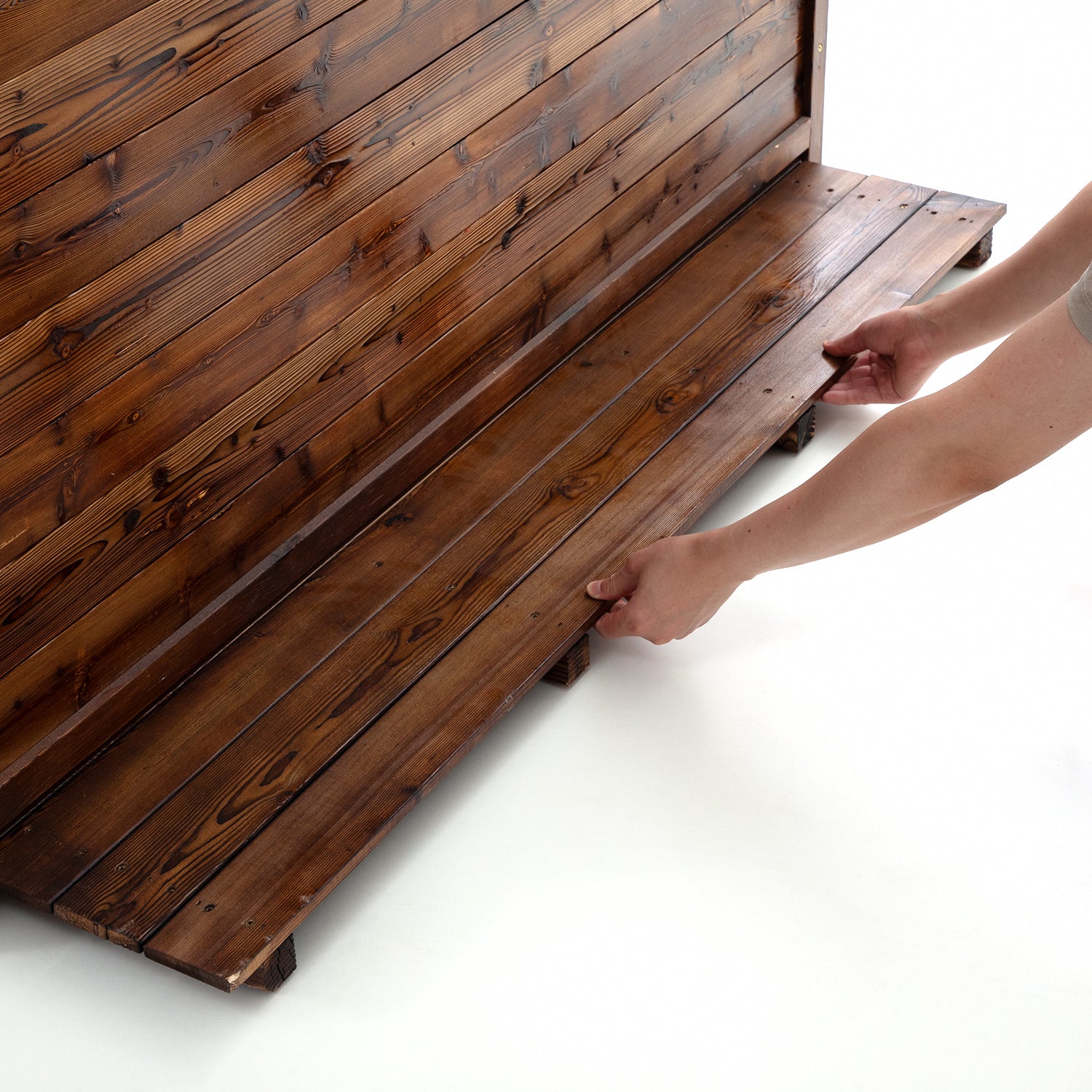 Solid Wood Outdoor Dog House with Patio