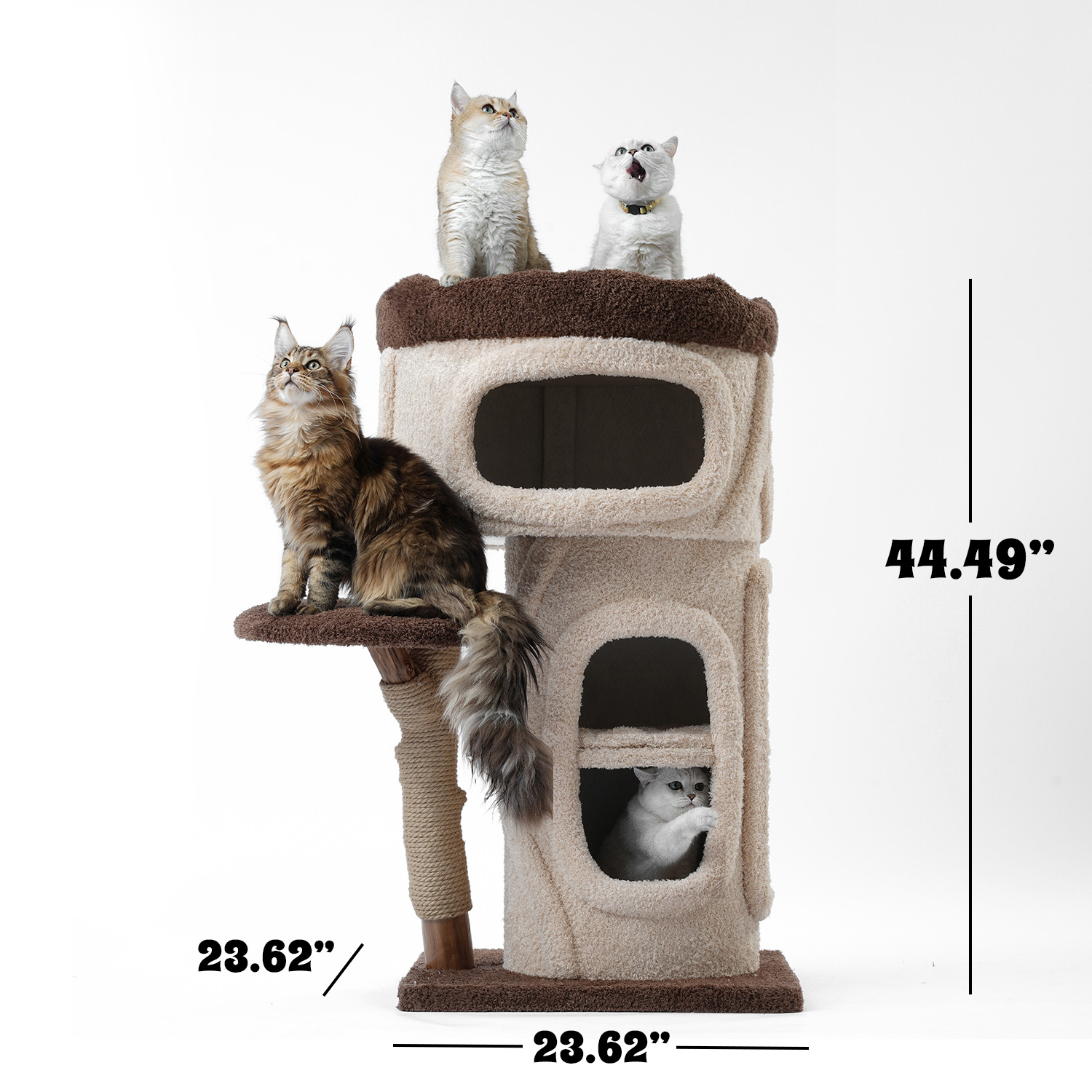 44'' H Solid Wood Cat Tree