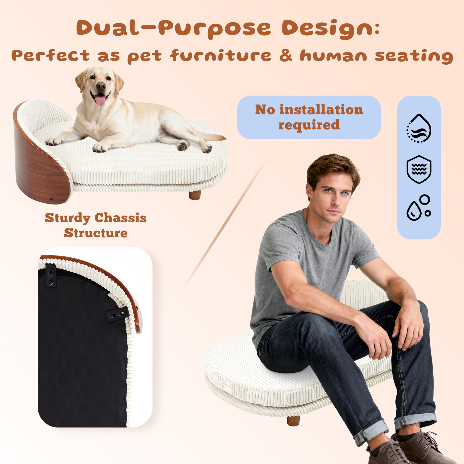 Luxury Solid Wood Dog Bed With Legs