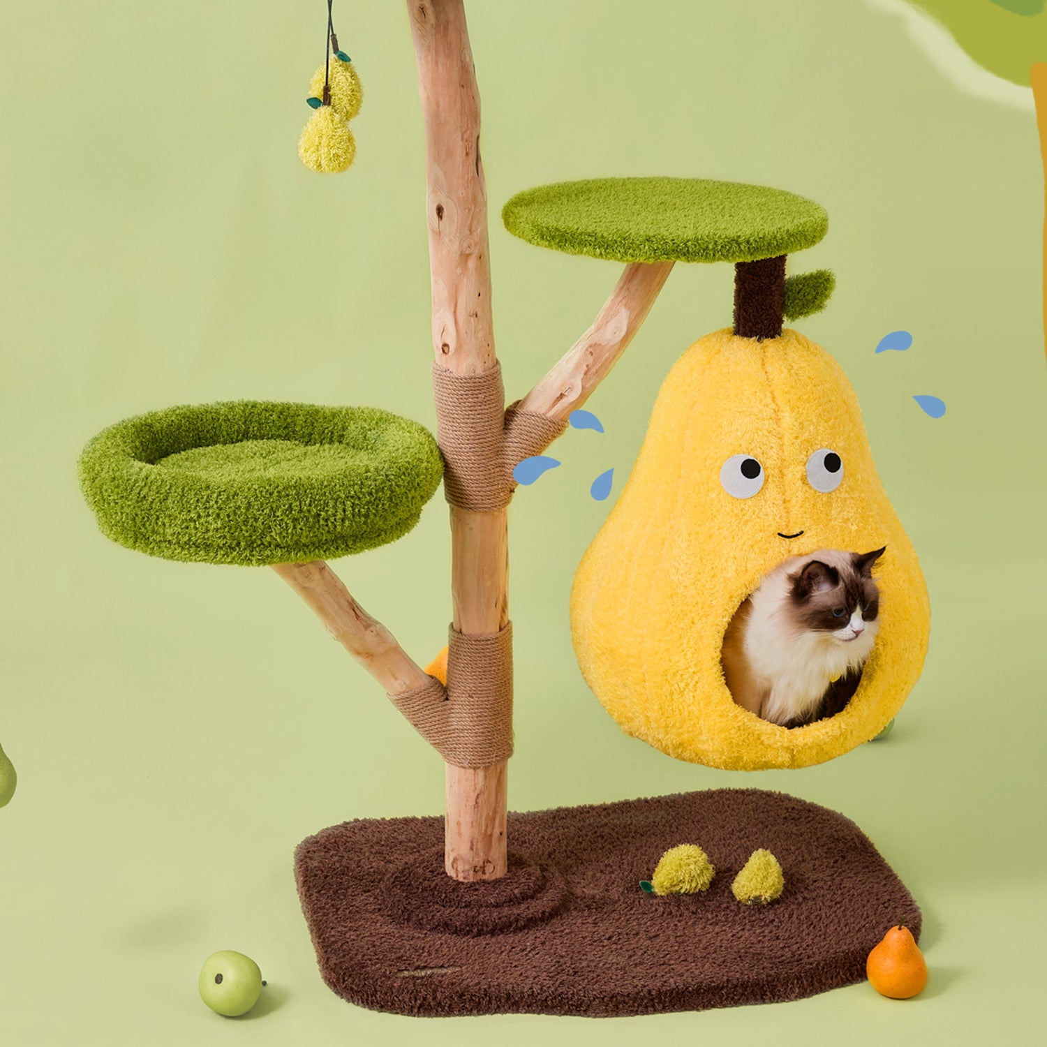 Luxury Tree Fruit Series Big Yellow Pear Cat Tree