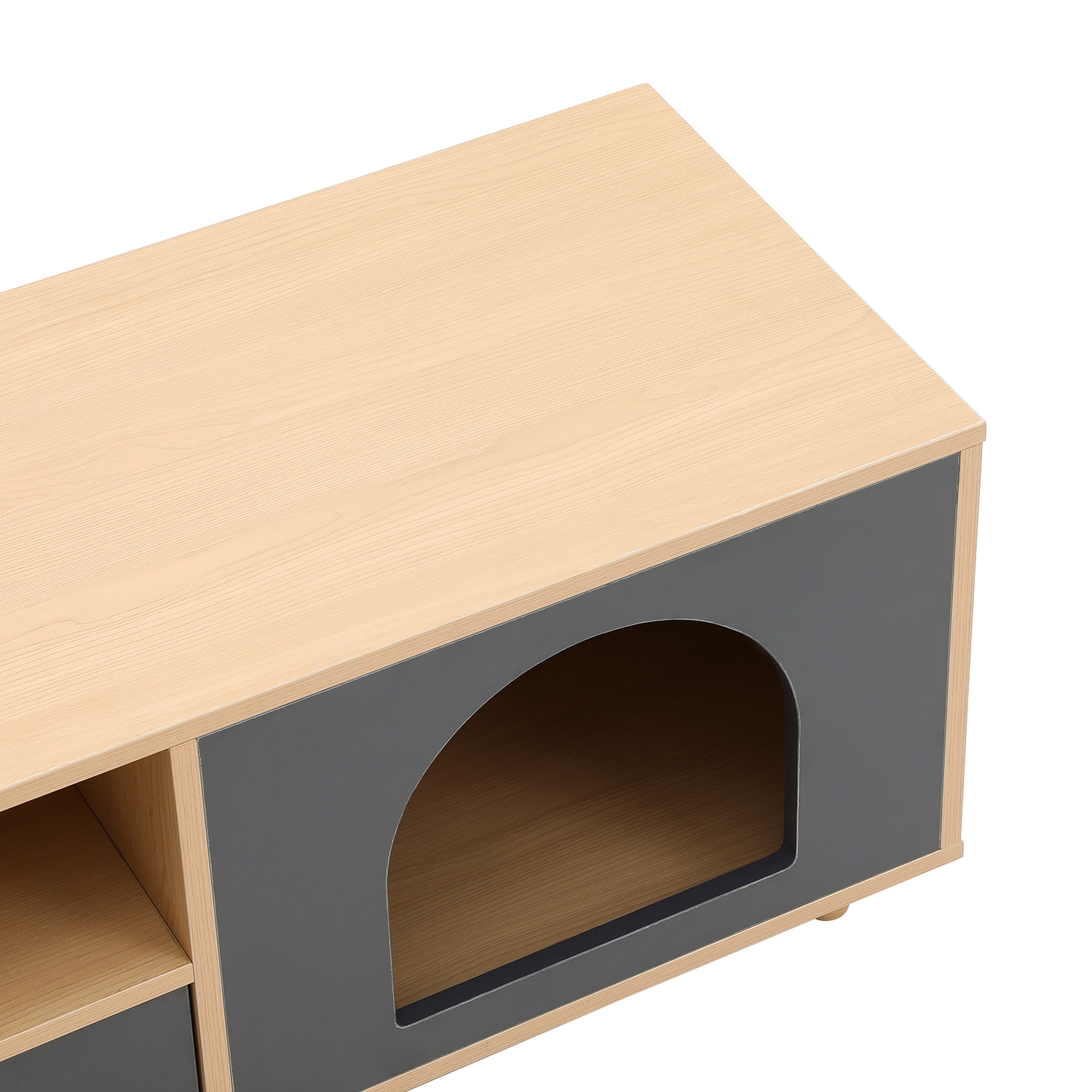 4 Legs Contrasting Color Pet-Friendly Coffee Table with Storage