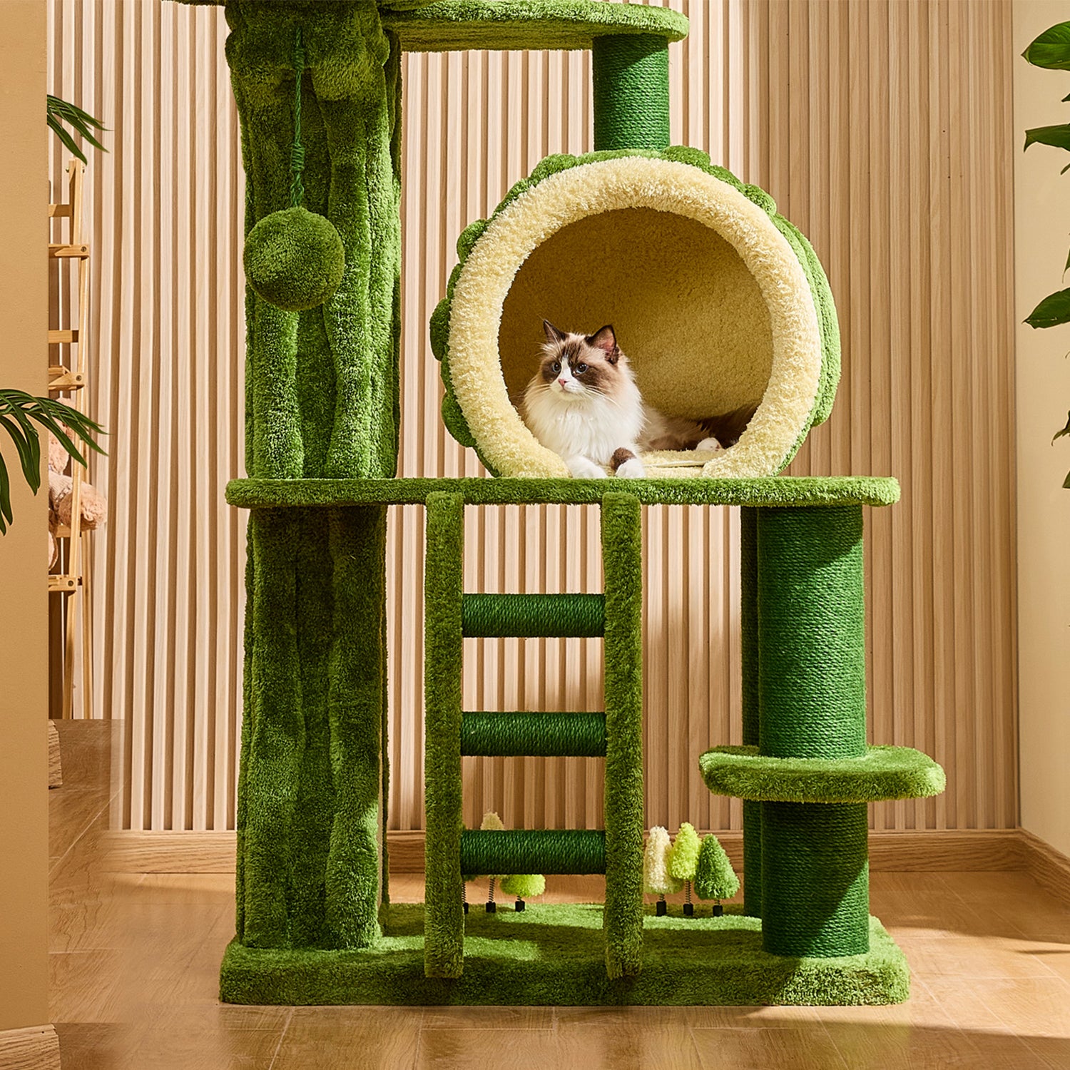 80.3"  Green Luxury Cat Tree 