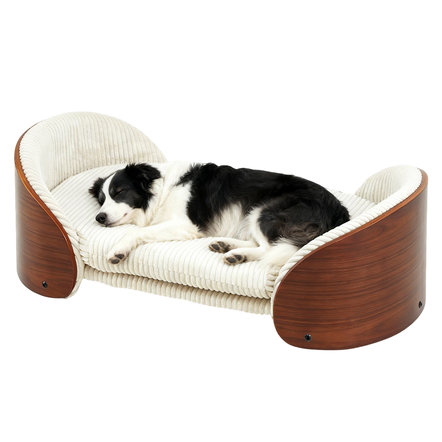 Luxury Solid Wood Dog Bed With Bent Wood Back