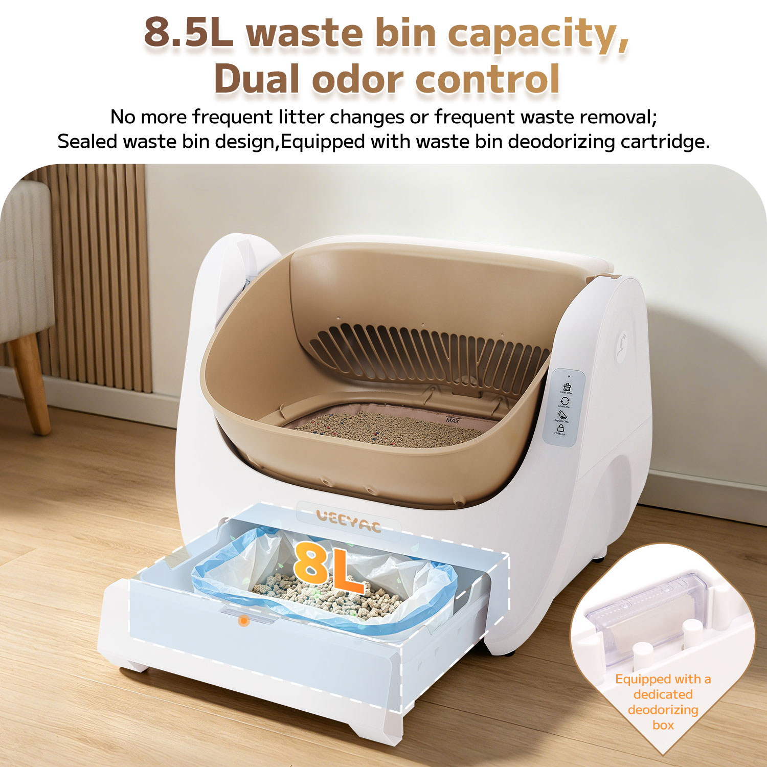 Smart Self Cleaning Litter Box for Large Cats and Multi Cat Households Extra Large Capacity Automatic Scooping Odor Control Ideal for Big Breeds Maine Coon Ragdoll