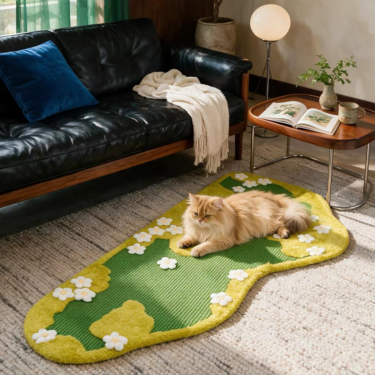 Sisal Cat Scratching Rug | Multi-Purpose Pet Mat for Cats & Owners, Scratch Pad, Cozy Cat Lounge Rug