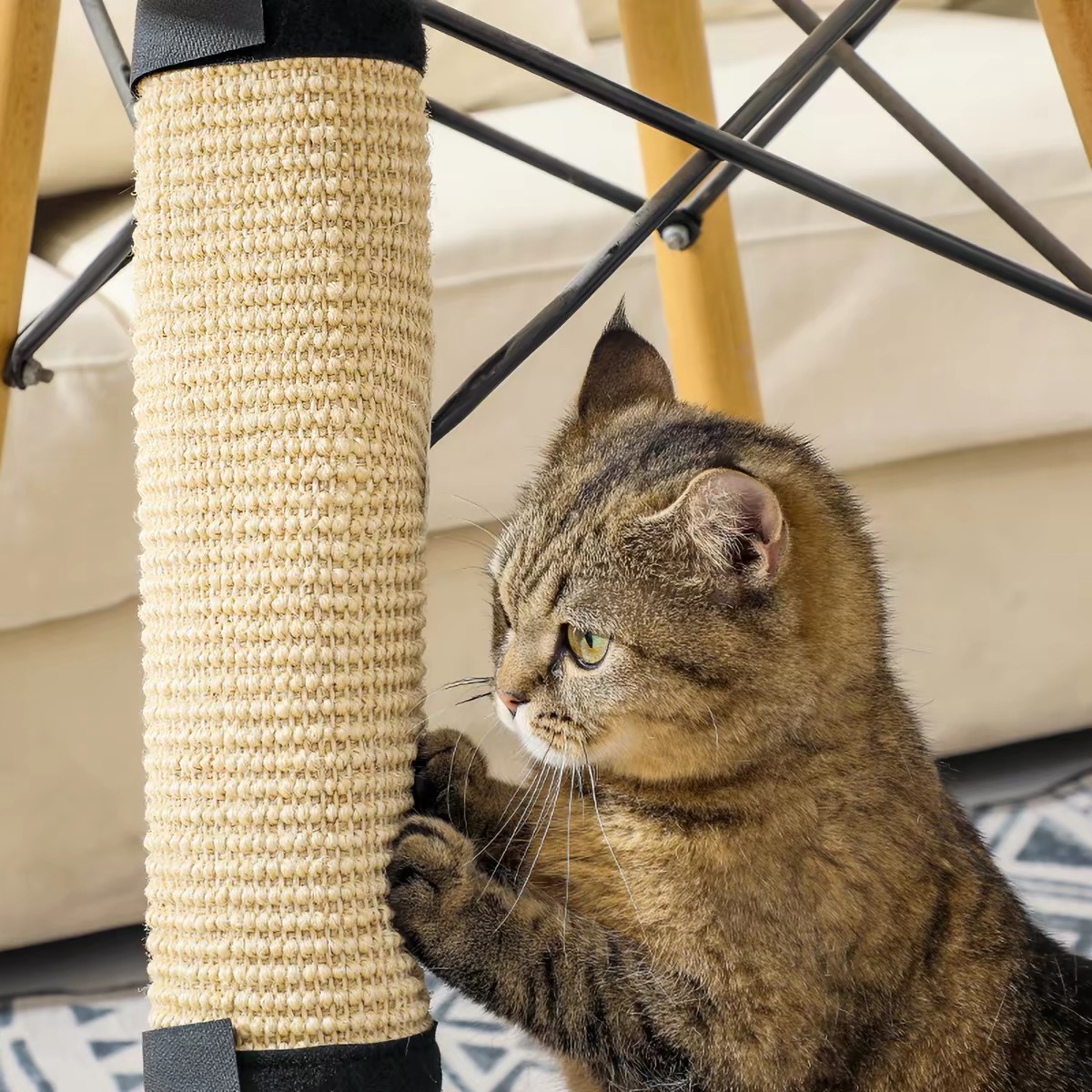 Sisal Cat Scratching Mat for Furniture Protection | Cat Scratch Pad for Sofa Legs & Table Legs | Natural Hemp Scratcher Toy