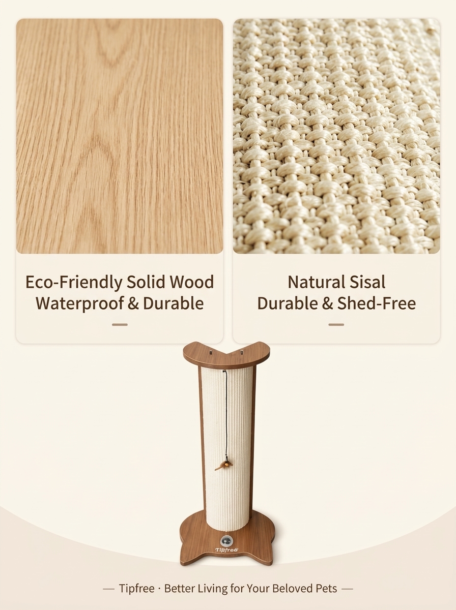 Corner Cat Scratcher for Wall & Furniture Protection | Natural Sisal Cat Scratching Post for Indoor Cats