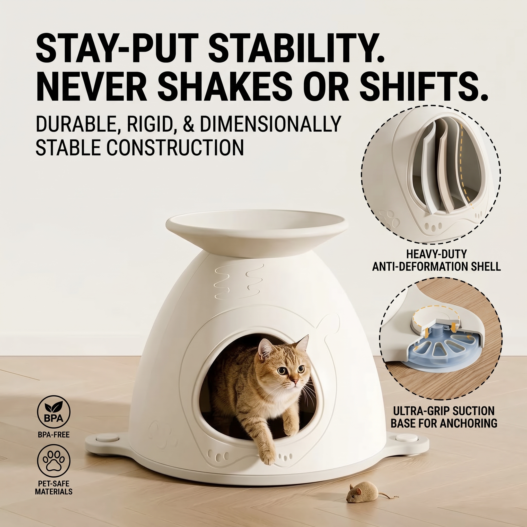2-Tier Cat Bed with Semi-Enclosed Hideaway