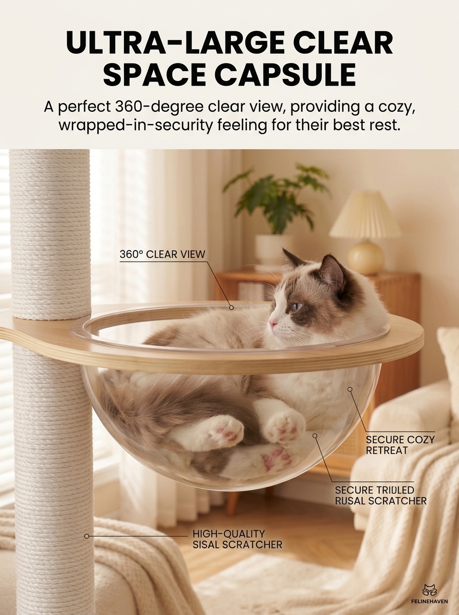 Large Multi-Level Wooden Cat Tree for Large & Multiple Cats