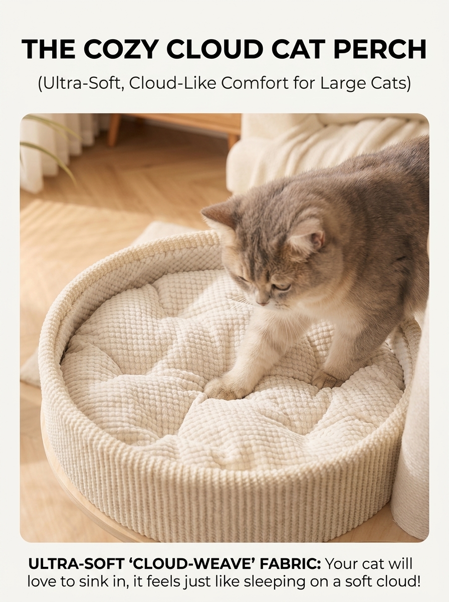 Large Multi-Level Wooden Cat Tree for Large & Multiple Cats