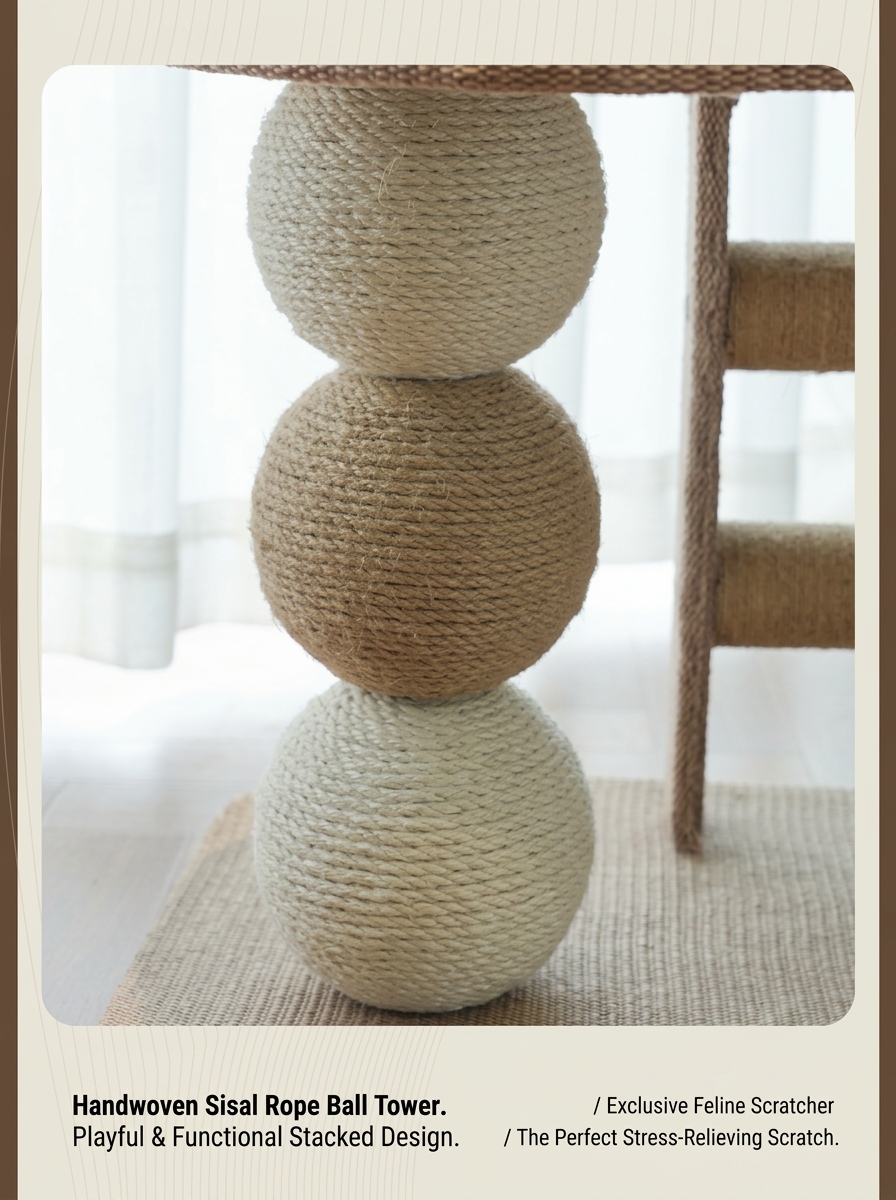 2-Tier Small Cat Tree with Scratching Post & Toy | Space-Saving Cat Furniture