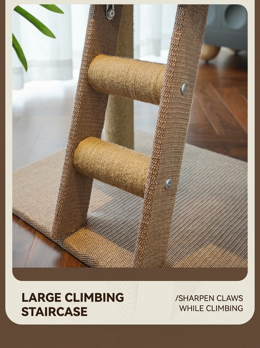 2-Tier Small Cat Tree with Scratching Post & Toy | Space-Saving Cat Furniture