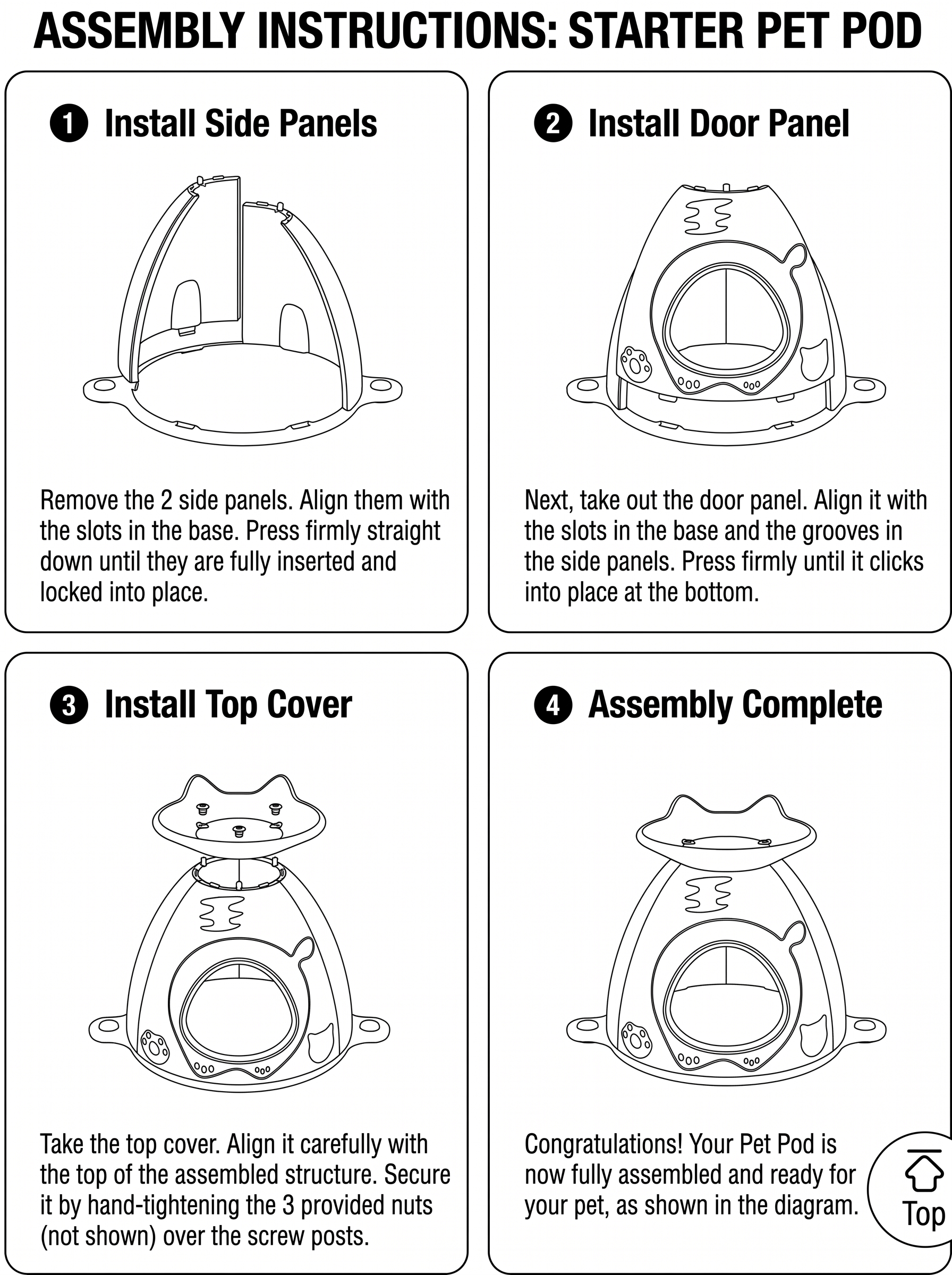 2-Tier Cat Bed with Semi-Enclosed Hideaway