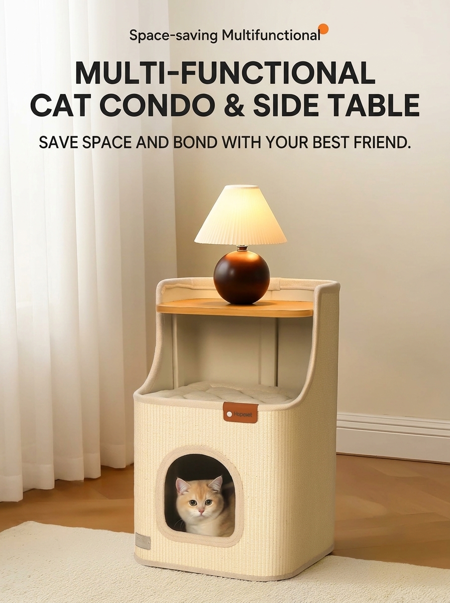 Multi-Functional Cat Condo & Scratcher | Modern Cat Furniture