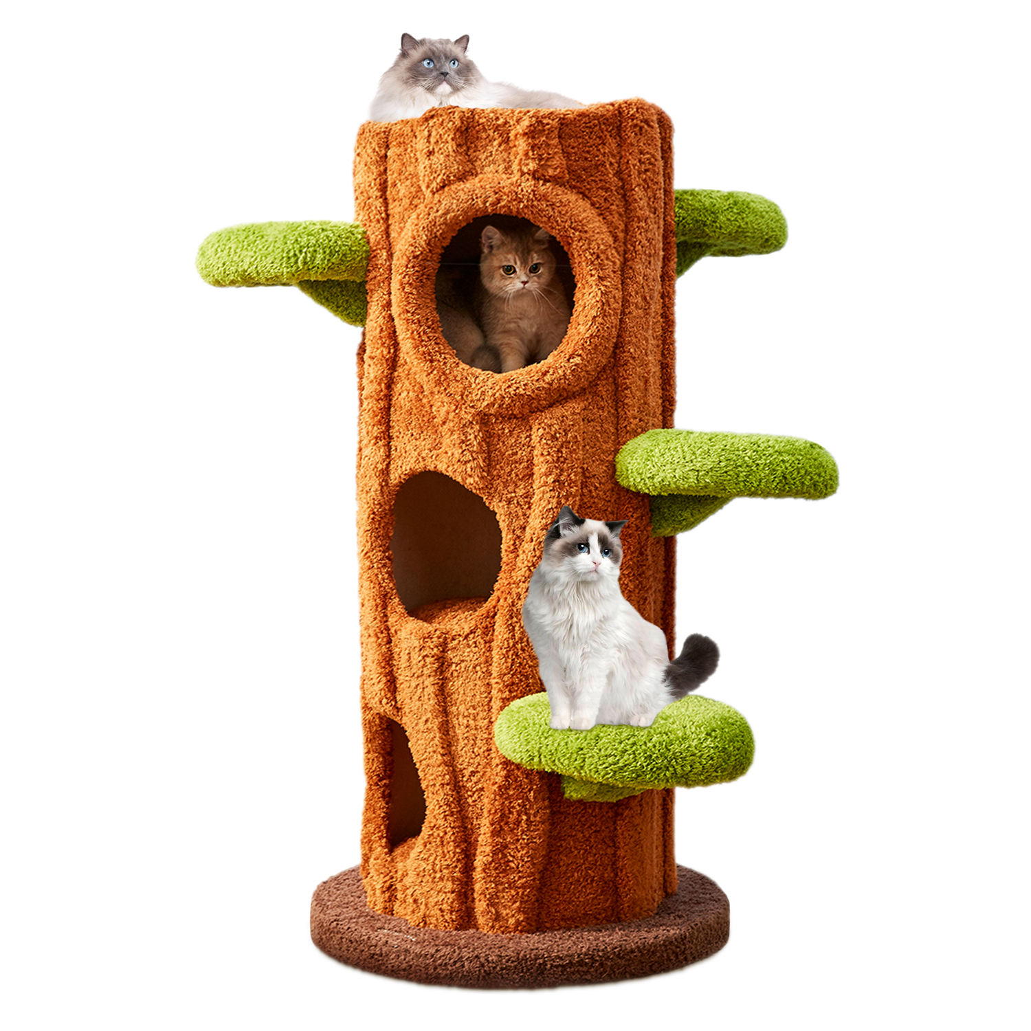 48.8'' H Solid Wood Modern Cat Tree Tower Condo