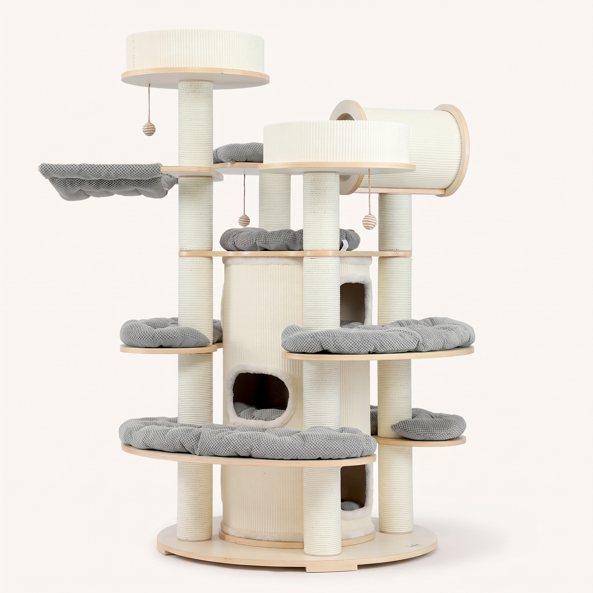66"Solid wood large cat tower