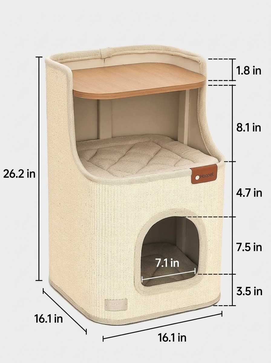 Multi-Functional Cat Condo & Scratcher | Modern Cat Furniture