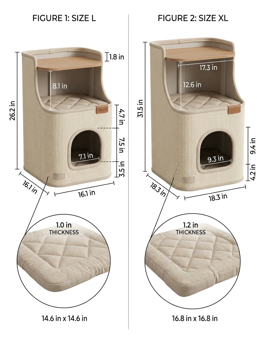 Multi-Functional Cat Condo & Scratcher | Modern Cat Furniture