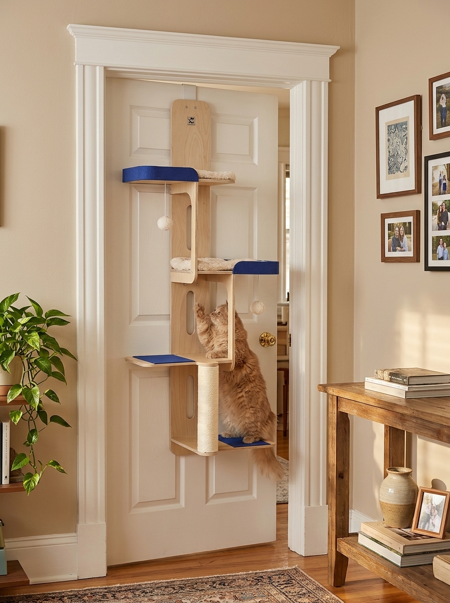 Over-the-Door Cat Climbing Tower – Space-Saving Cat Tree & Wall Perches