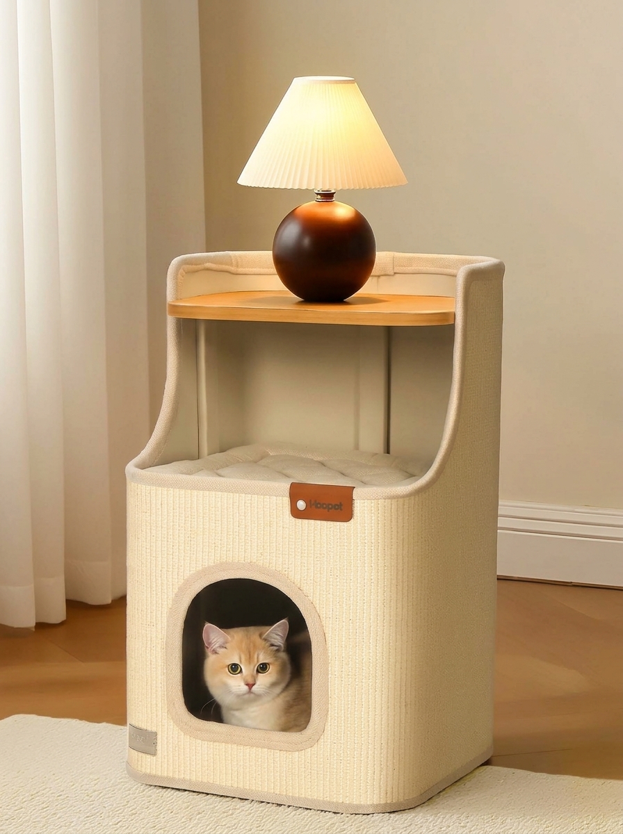 Multi-Functional Cat Condo & Scratcher | Modern Cat Furniture