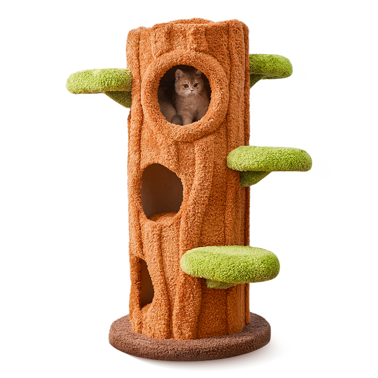 48.8'' H Solid Wood Modern Cat Tree Tower Condo