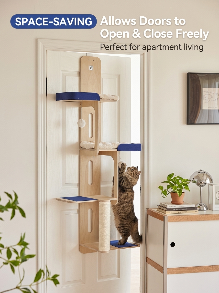 Over-the-Door Cat Climbing Tower – Space-Saving Cat Tree & Wall Perches