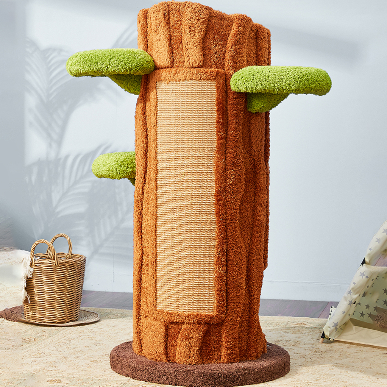 48.8'' H Solid Wood Modern Cat Tree Tower Condo
