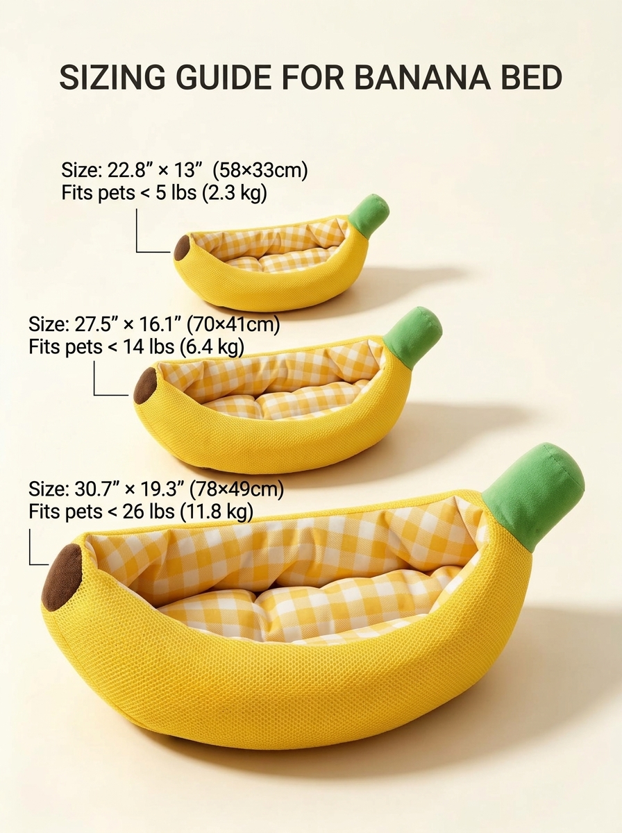 Banana Boat Cat Bed & Cozy Pet Lounger