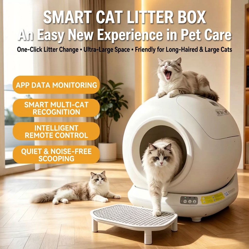 Automatic Self-Cleaning Cat Litter Box – Large Enclosed Smart Litter Box