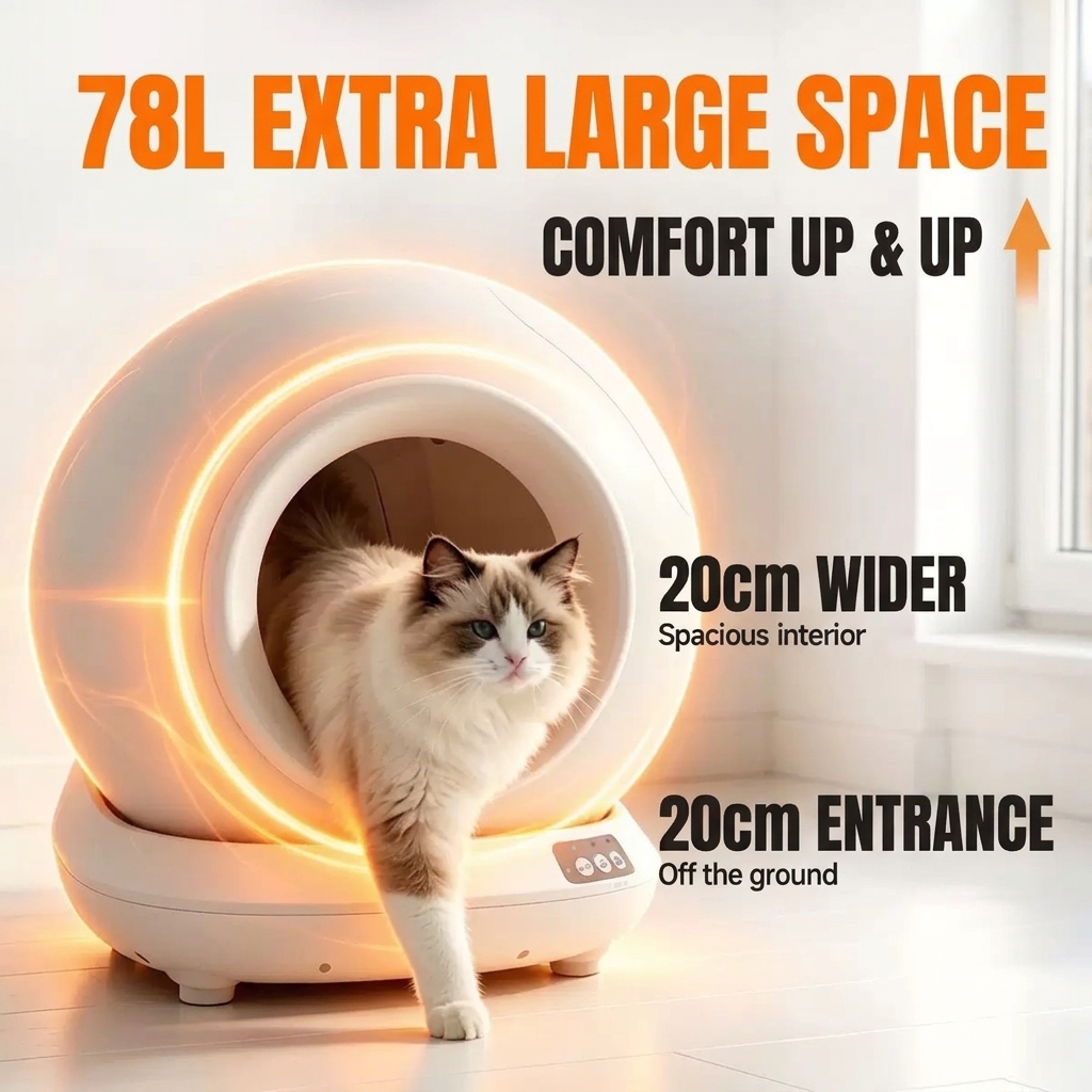 Automatic Self-Cleaning Cat Litter Box – Large Enclosed Smart Litter Box