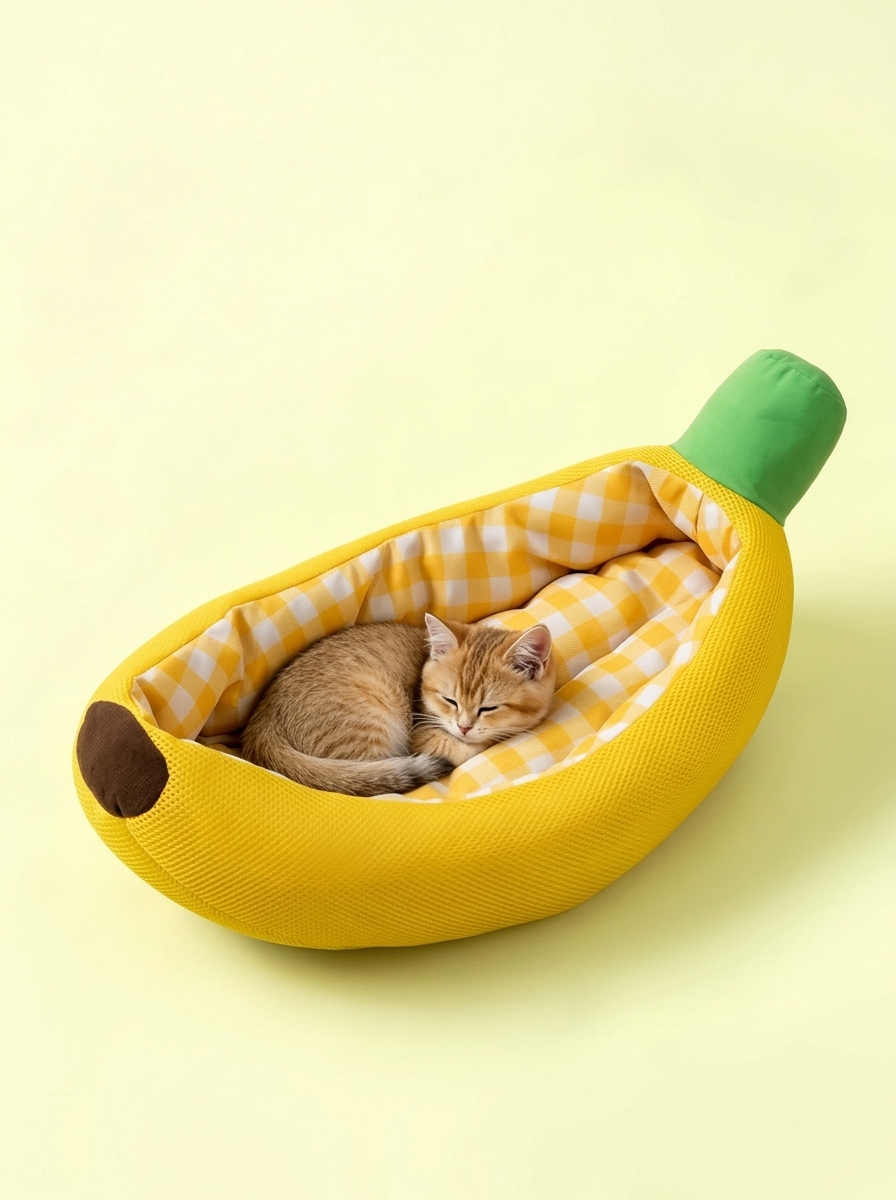 Banana Boat Cat Bed & Cozy Pet Lounger